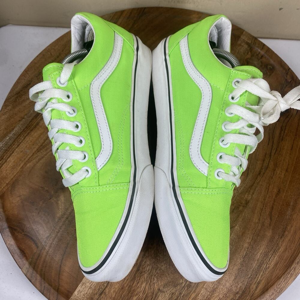 Vans Old Skool Classic Womens Neon Green Size 9 Low Top Shoes Sneakers - Picture 5 of 9